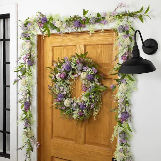 5ft. Purple Wildflower & Berry Spring Garland